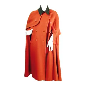 Classic Hermes Wool Equestrian Cape