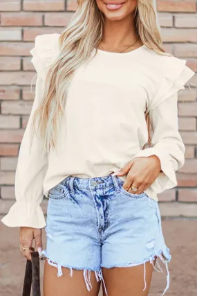 Classic Ruffled Flounce Sleeve Top