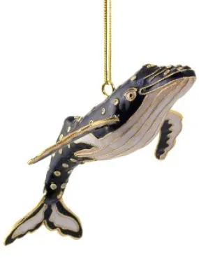 Cloisonné Humpback Whale 2-Pc. Ornament Set