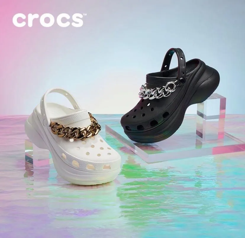 Crocs Classic Bae Clog with Chain for Women - White