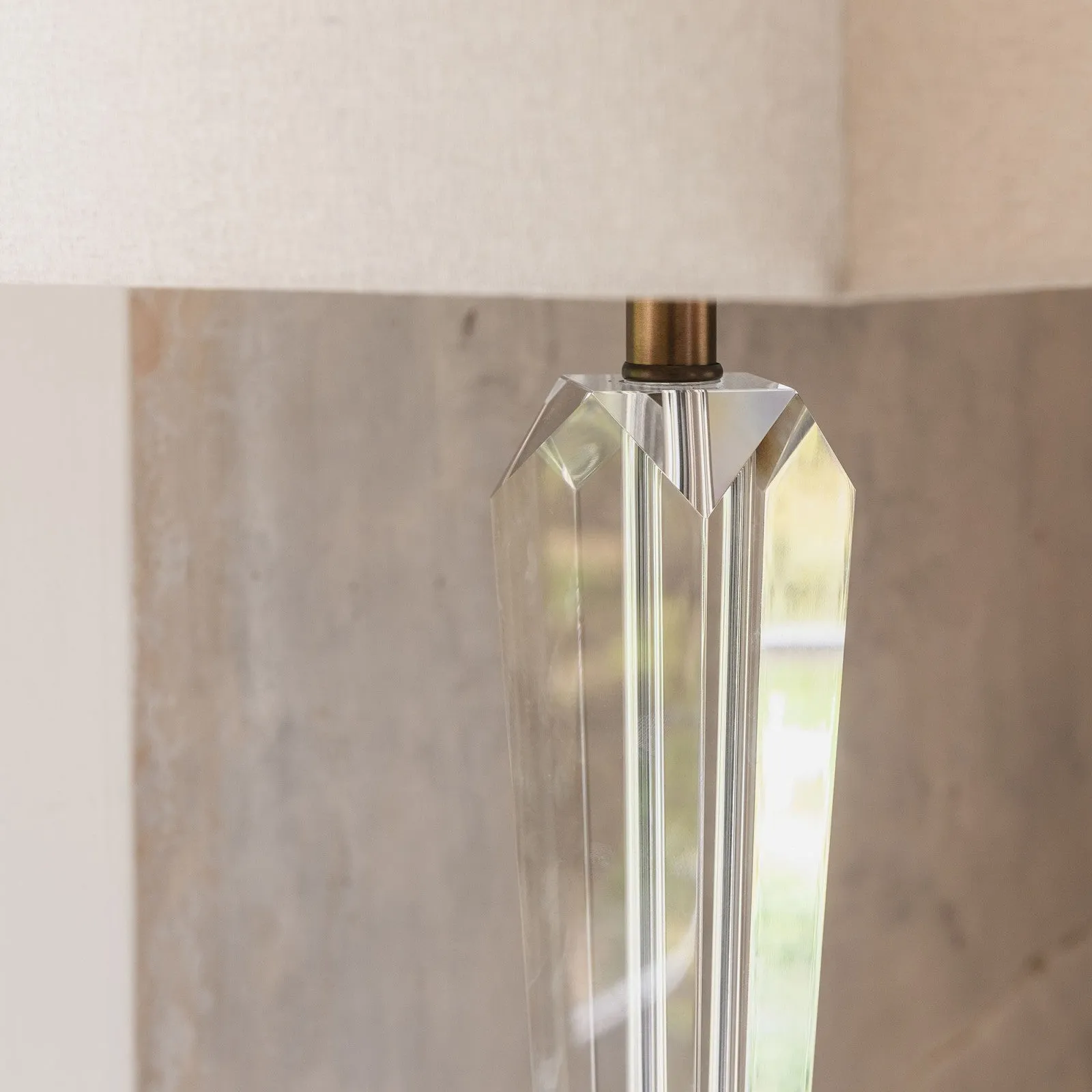 Crystal Glass Table Lamp with Shade 79cm