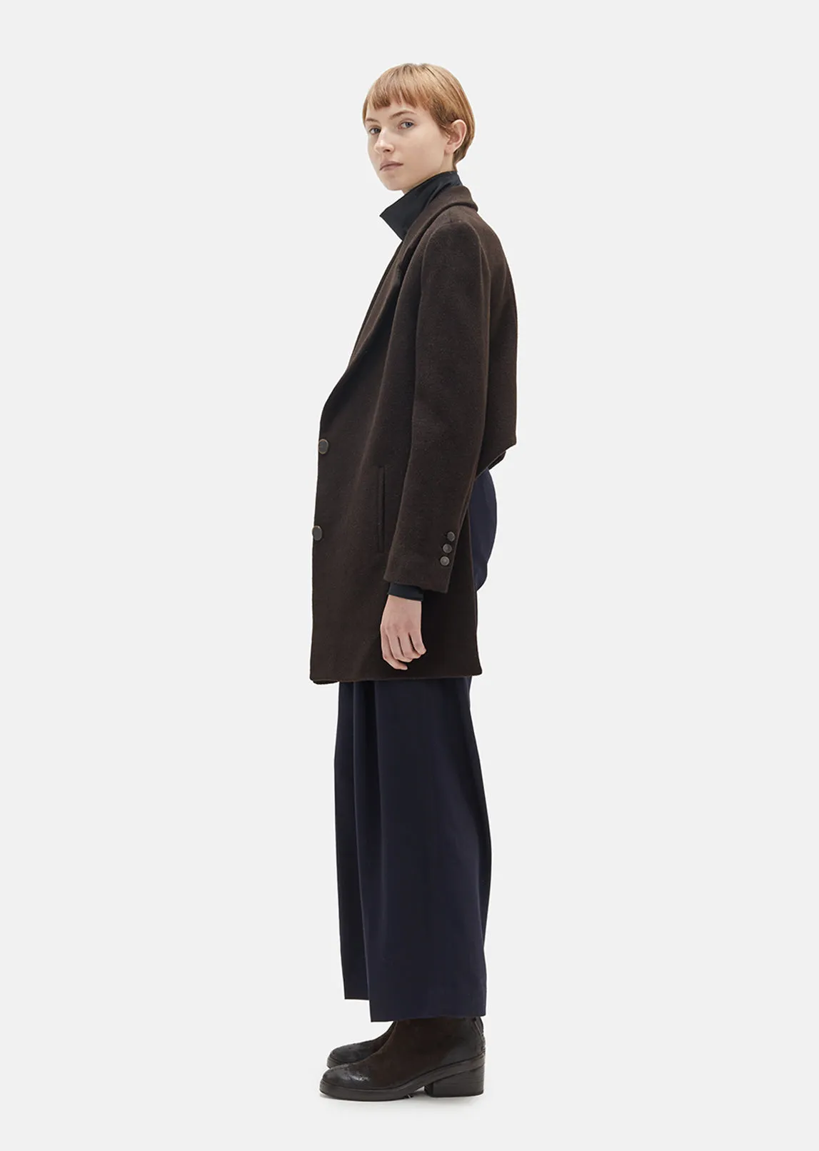 Cutaway Camel Wool Coat