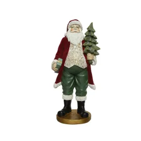 Decoris Santa Figurine with Velvet Coat 32cm