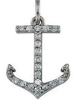 Diamond Studded Anchor Pendants