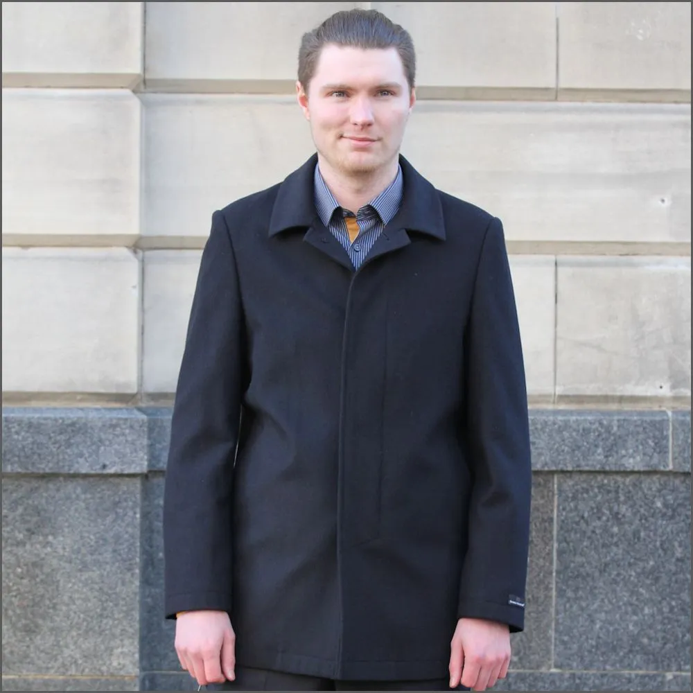 Douglas Wool Rich Navy Car Coat<>