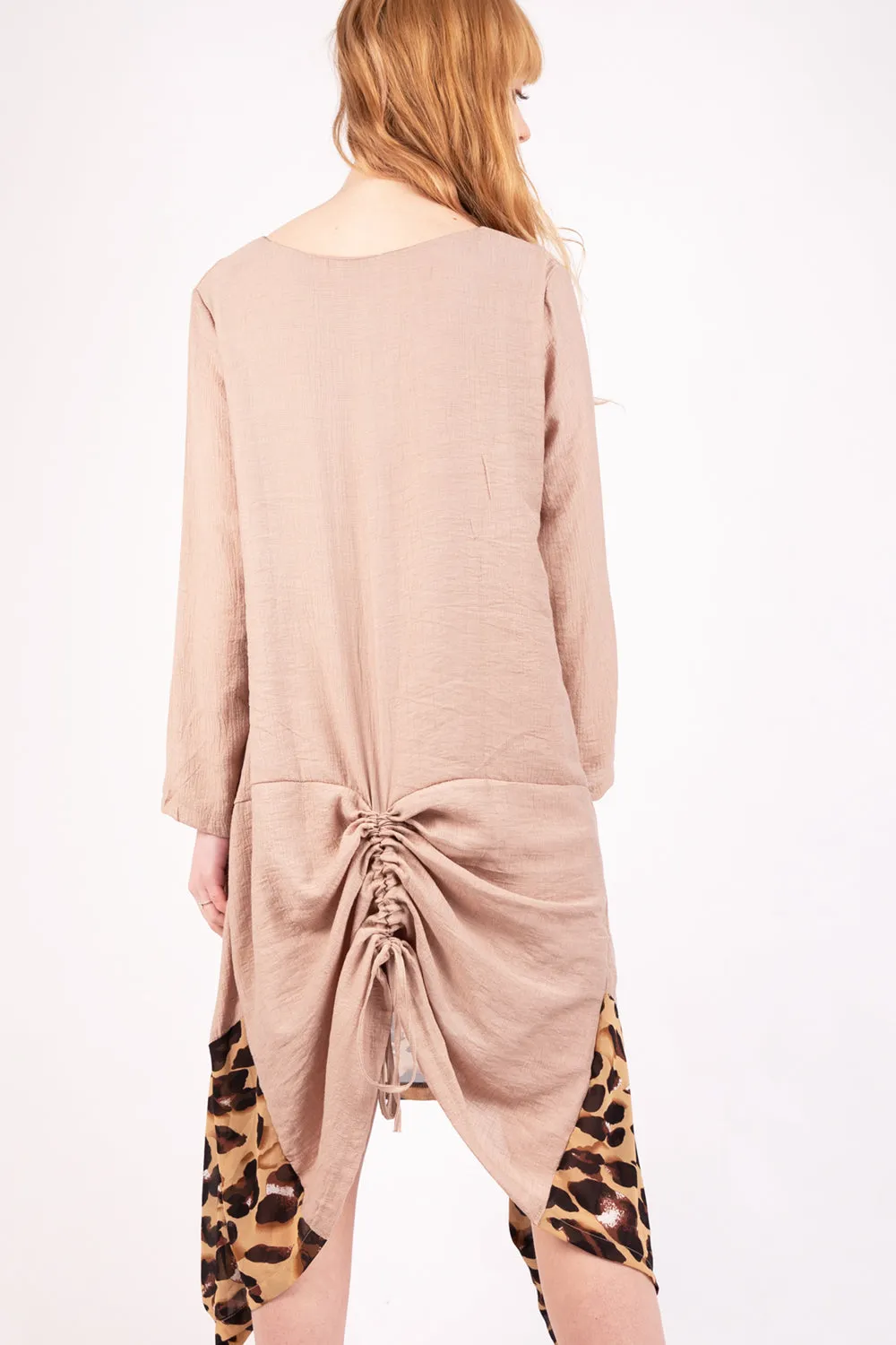 Drape Floaty Leopard Print Border Dress