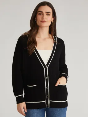 Emma: 100% Cotton Tipped Oversized Cardigan