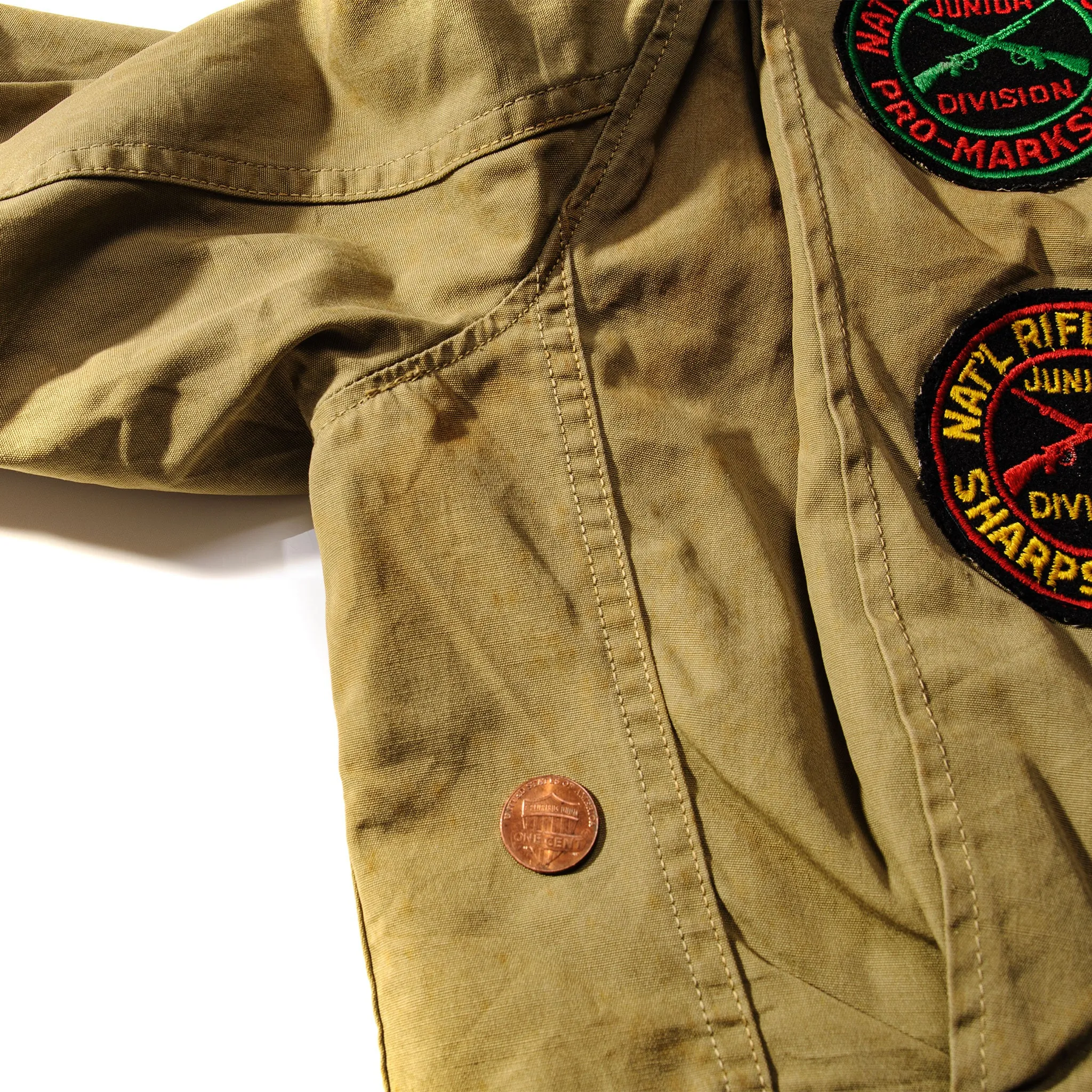 FIELD JACKET M-1941 M41 1940'S SIZE SMALL WITH PATCHES