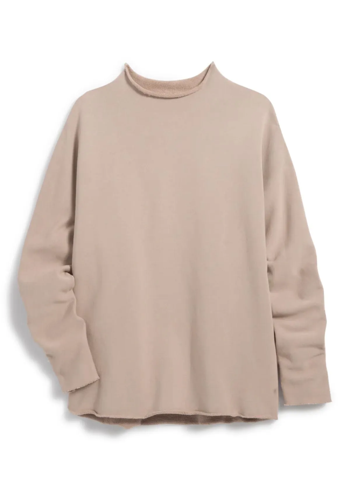 FRANK & EILEEN Effie Long Sleeve Funnel Neck Top - Biscotti