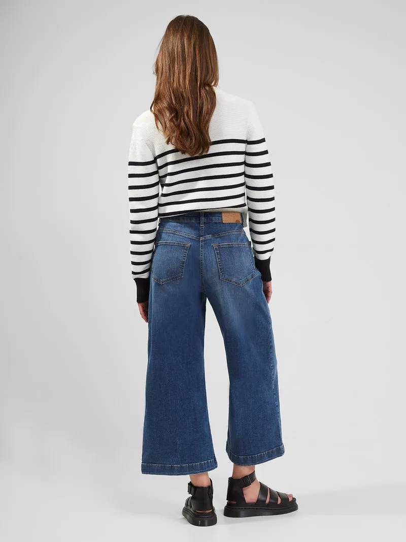 French Connection Comfort Culottes 74SAQ - Mid Blue