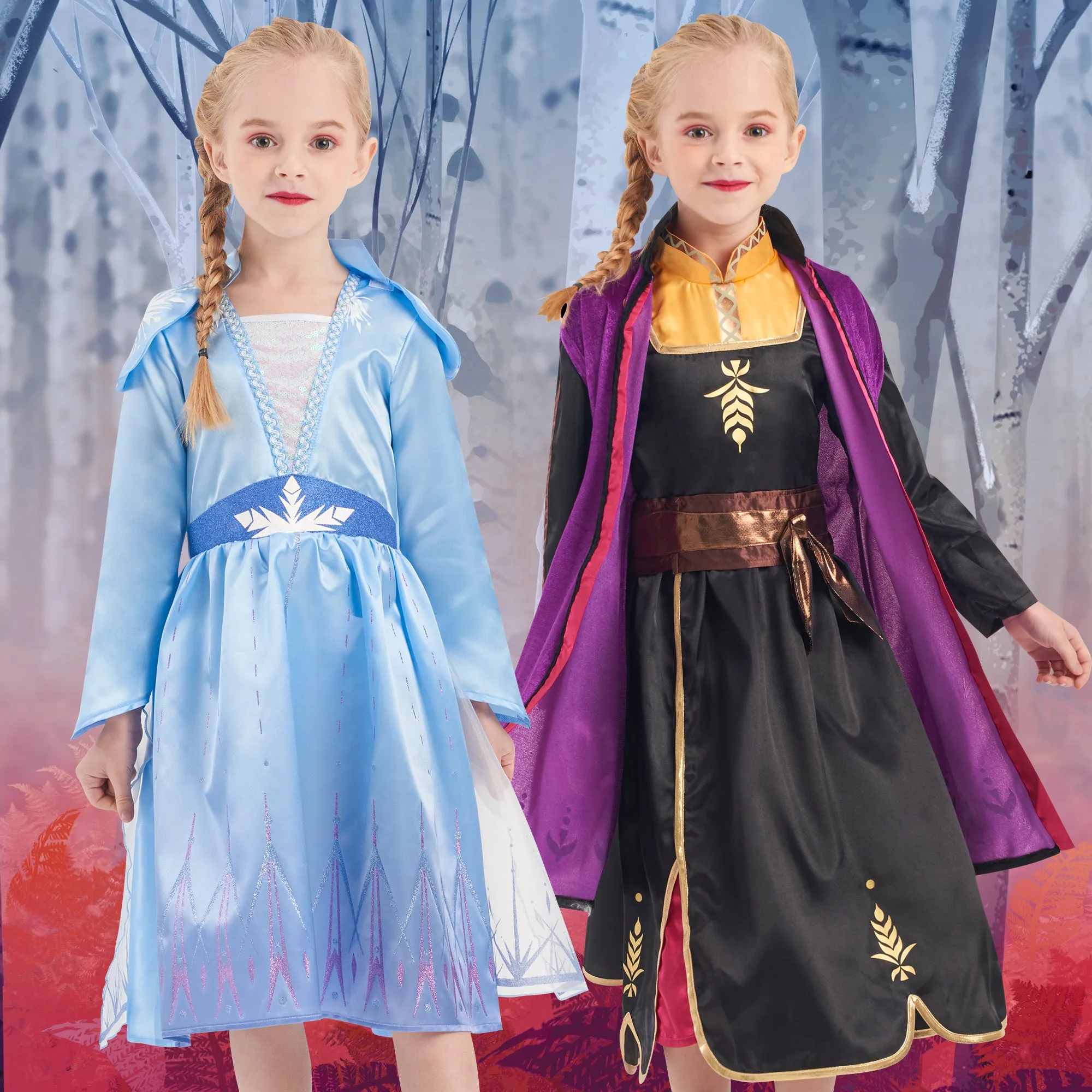 Girls Princess Dress up Elsa Anna Set