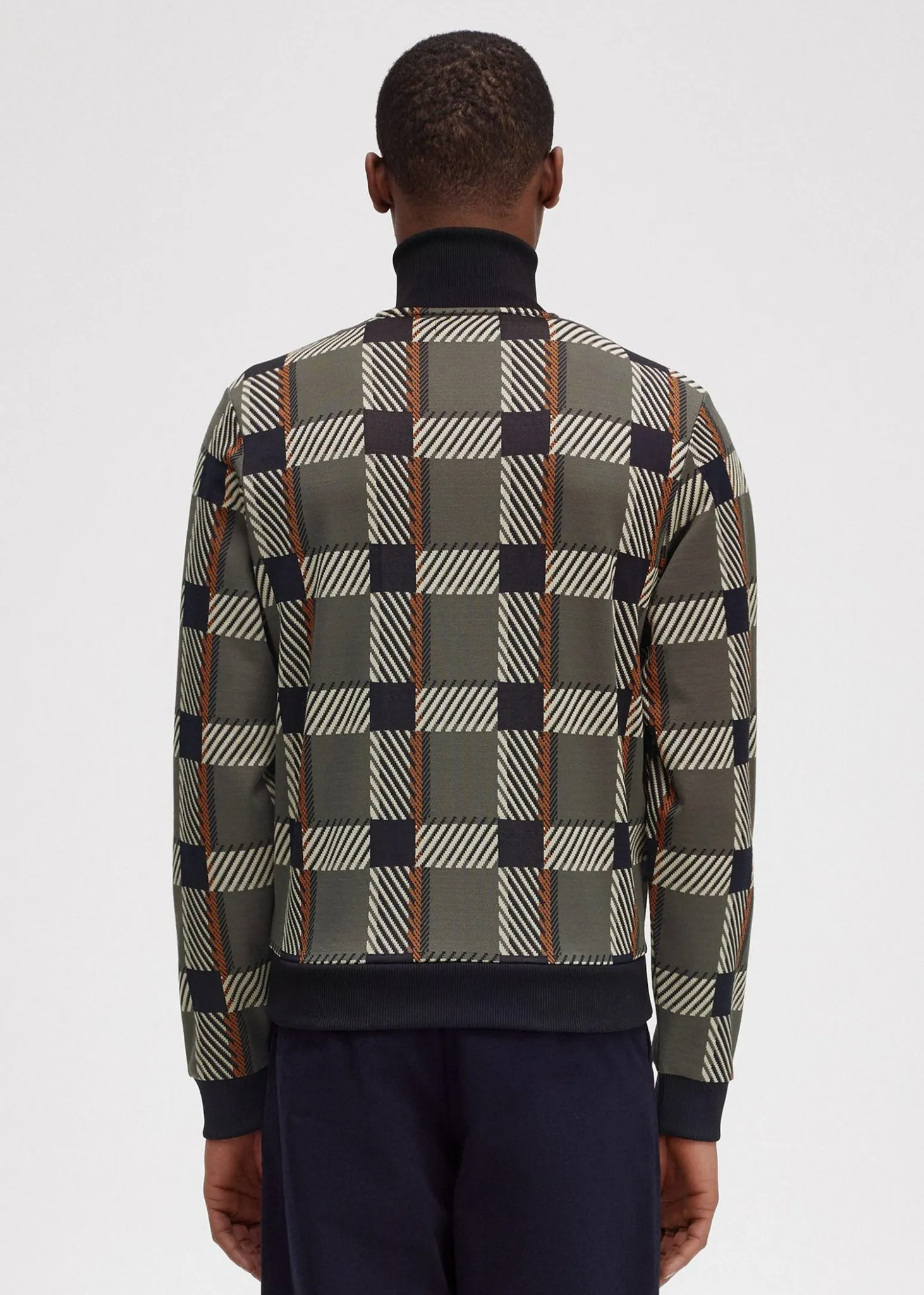 Glitch tartan track jacket - field green