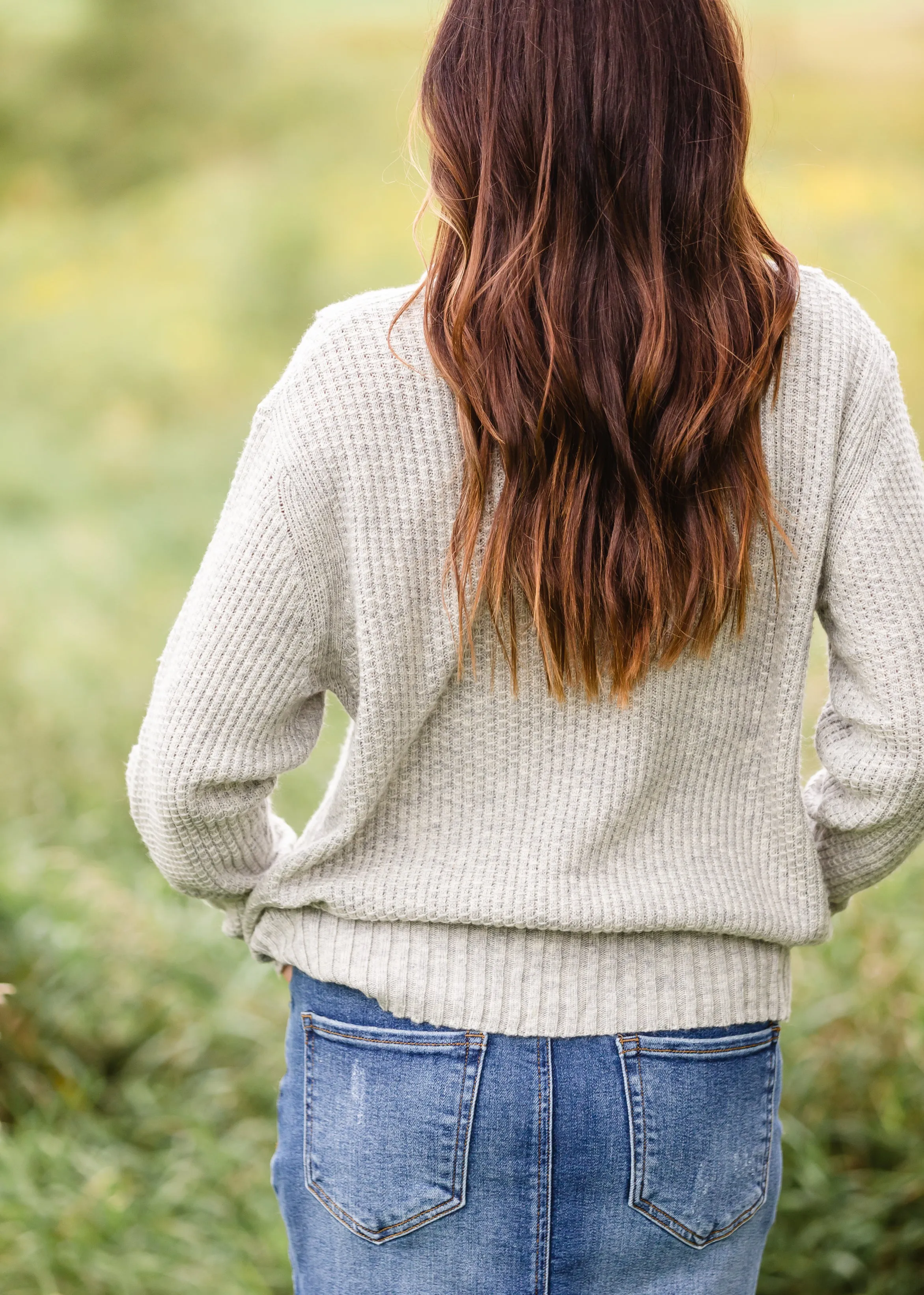 Gray Turtleneck Ribbed Cuff Sweater - FINAL SALE