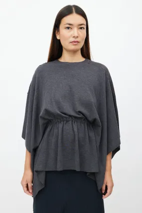 Grey Wool Cape Top