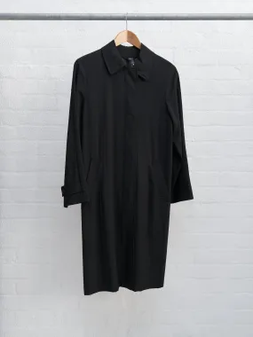 Helmut Lang 1990s 2000s black semi-sheer covered placket coat - size 38