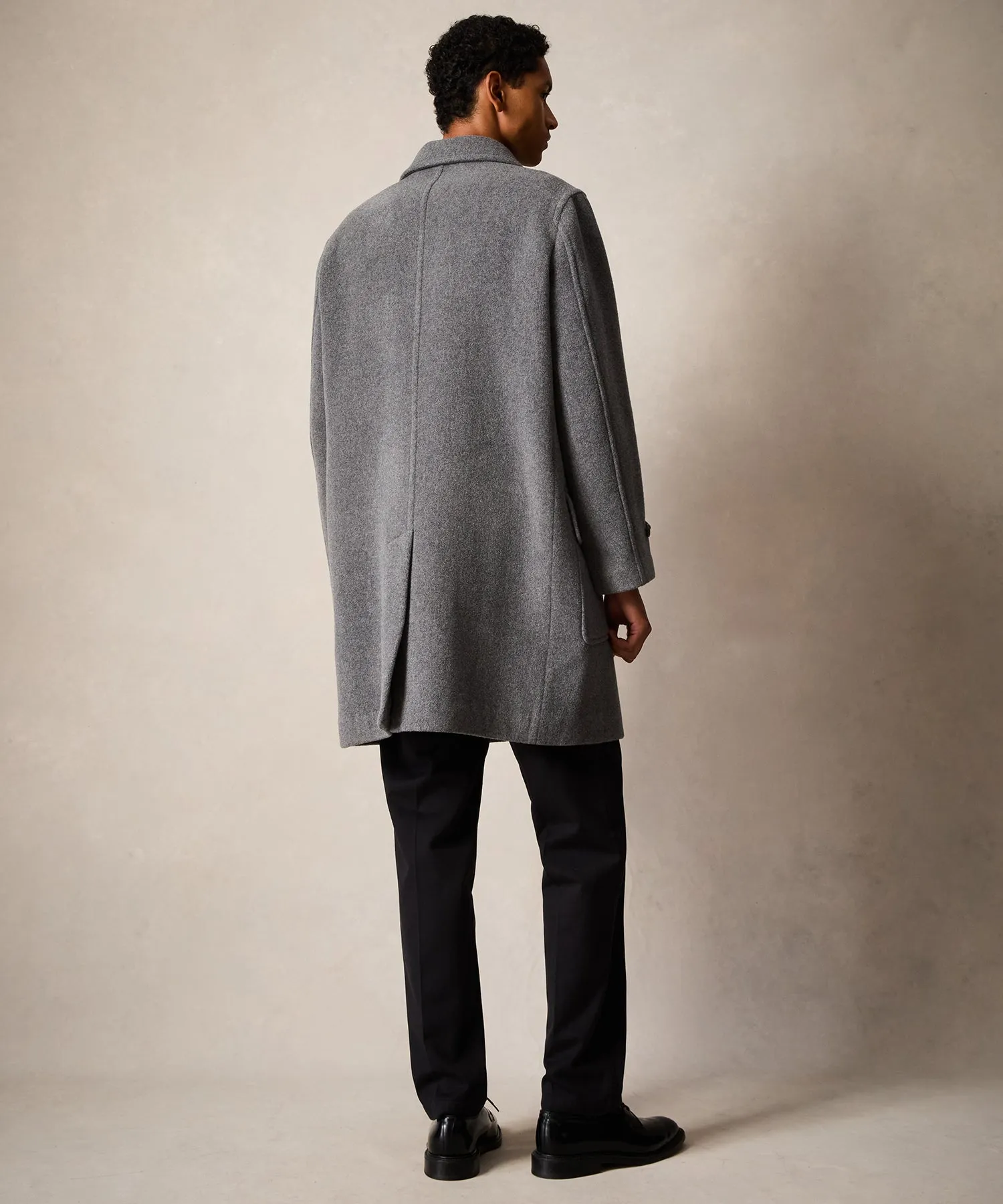 Italian Wool Car Coat in Light Grey