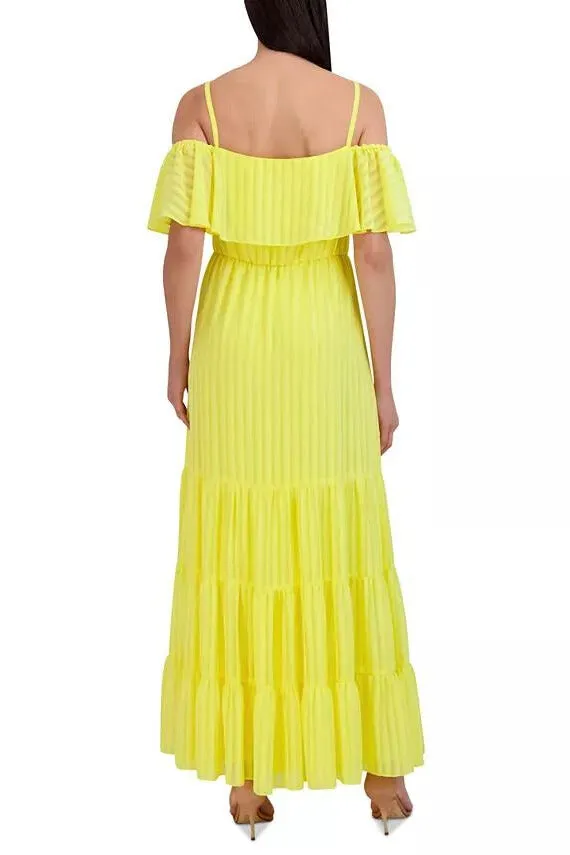 Julia Jordan Off-The-Shoulder Tiered Chiffon Maxi Dress