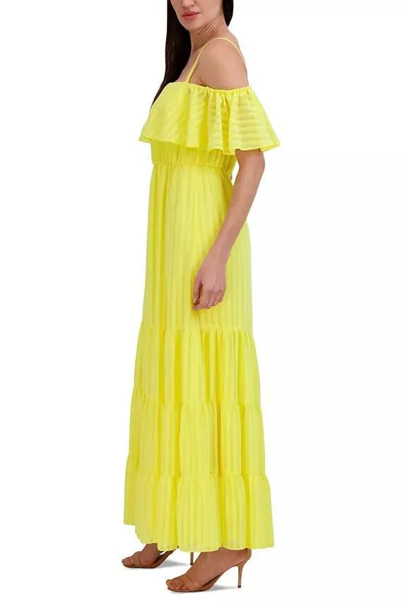 Julia Jordan Off-The-Shoulder Tiered Chiffon Maxi Dress