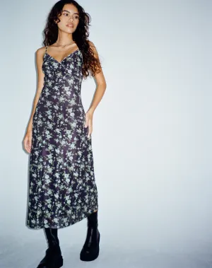 Kalana Midi Dress in Pretty Floral Green