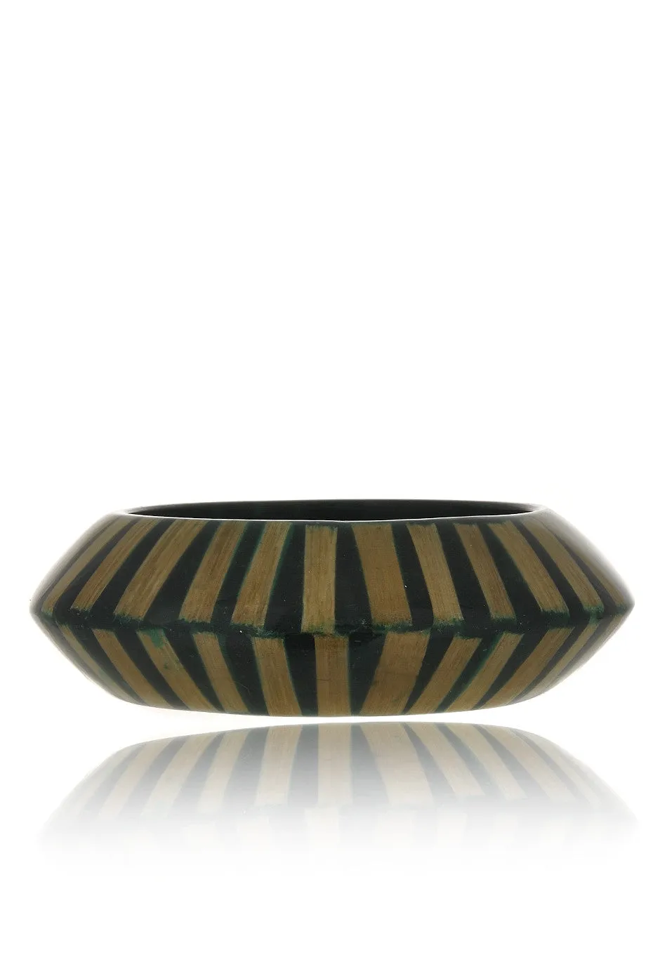 KENNETH JAY LANE ZEBRA Green Resin Bangle