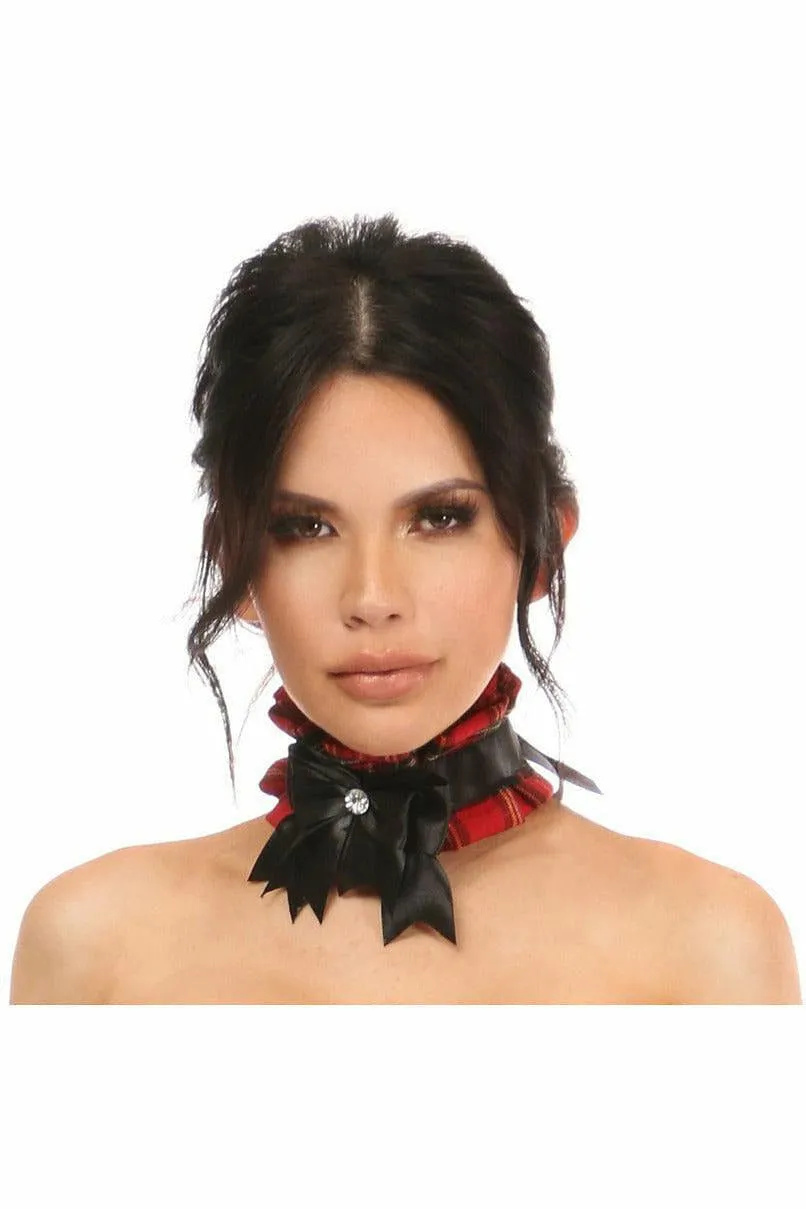 Kitten Collection Red Plaid Choker