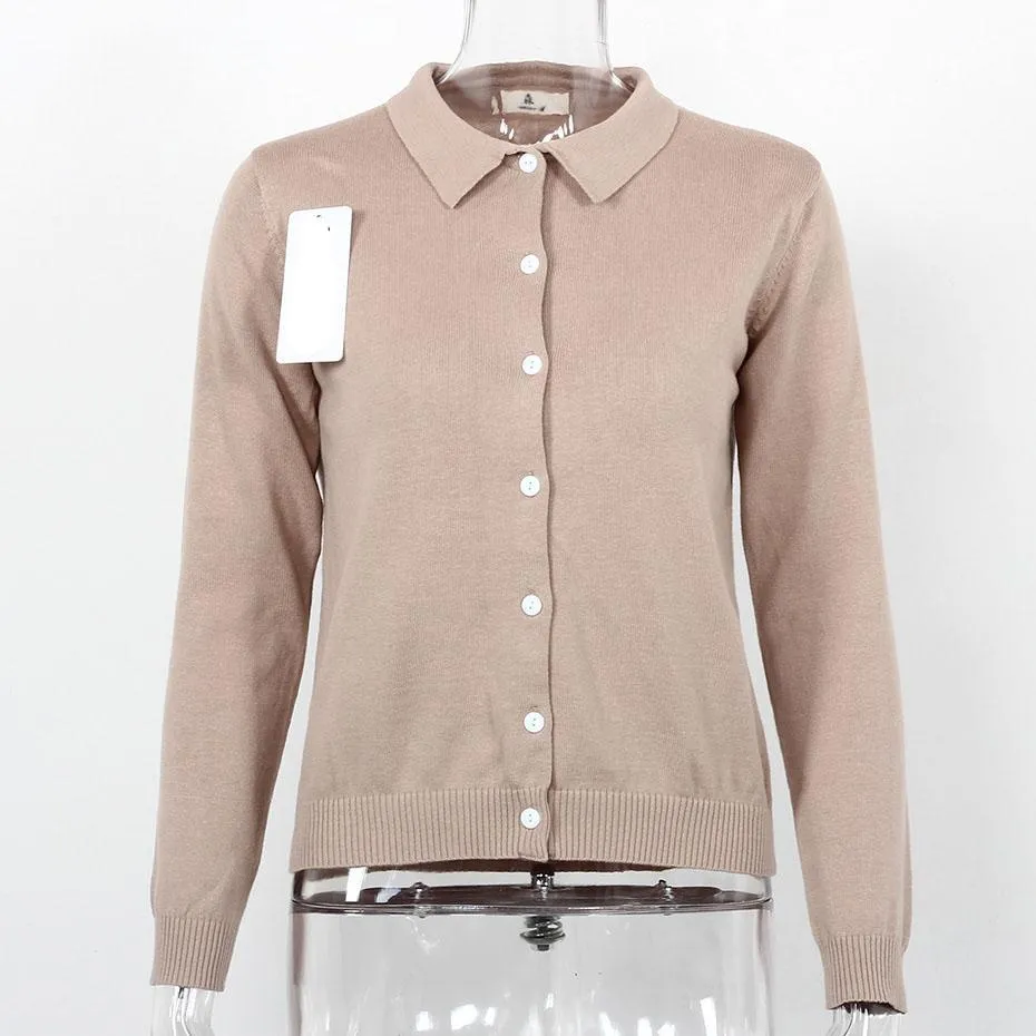 Knitted Buttoned Long Sleeve Sweatshirt