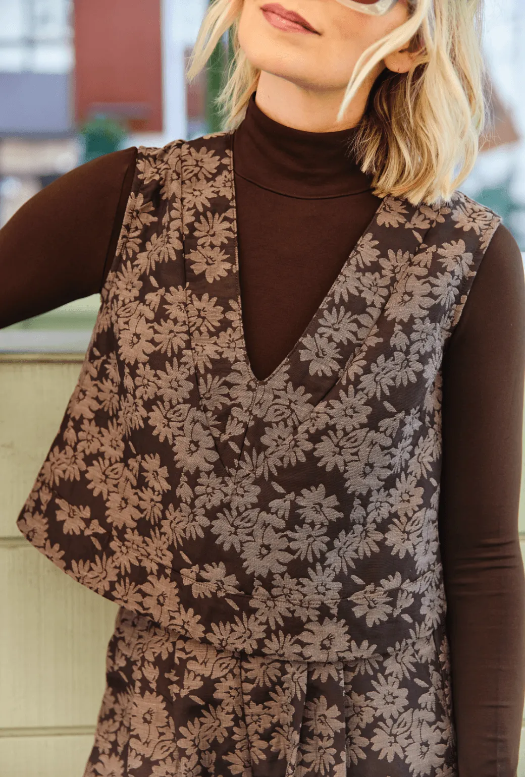 Long Sleeve Mock Turtleneck - Chocolate