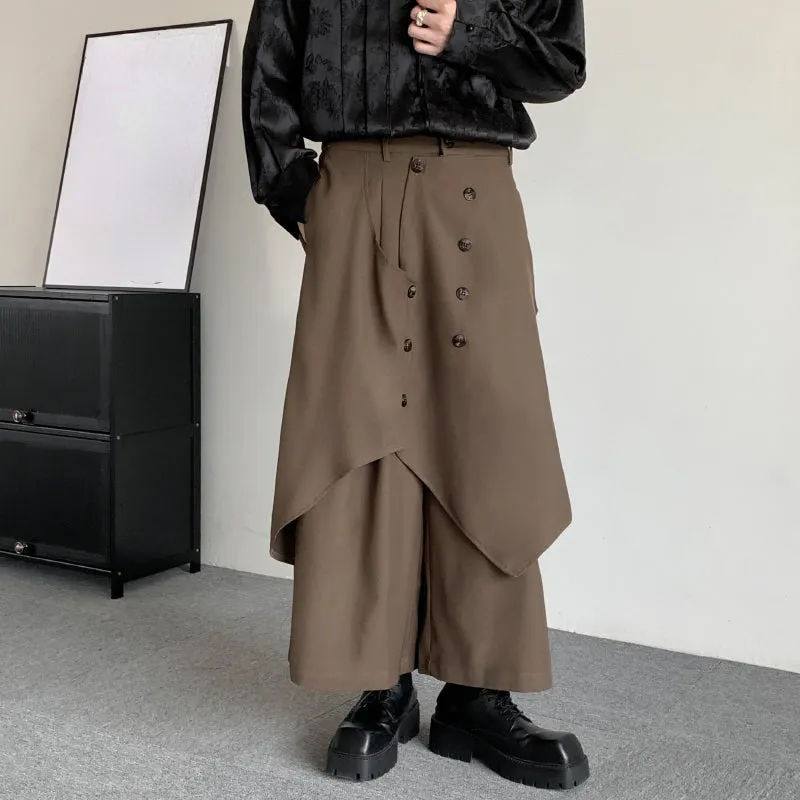 Loose Layered Fake Two-piece Culottes