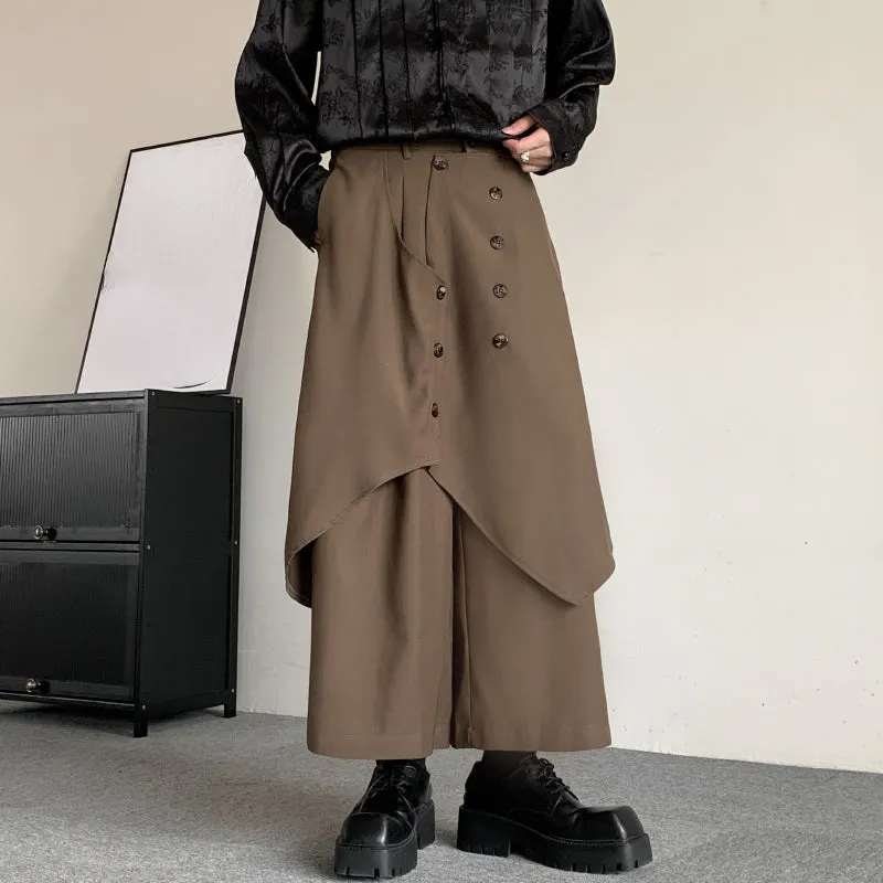 Loose Layered Fake Two-piece Culottes