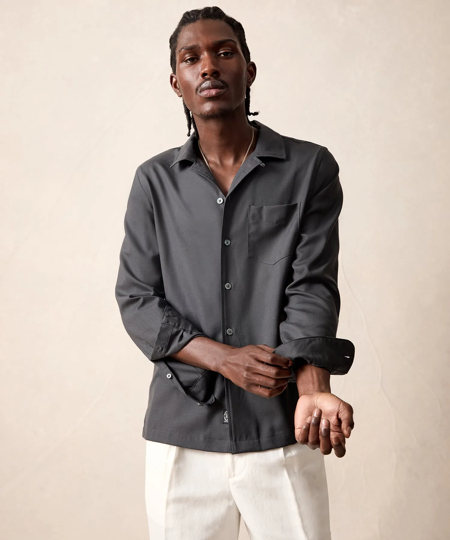 Merino Hollywood Shirt in Charcoal