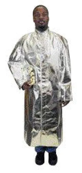 National Safety Apparel 3X 30" Silver 16 Ounce Aluminized Acrysil Heat Resistant Standard Coat With Snap Front Closure