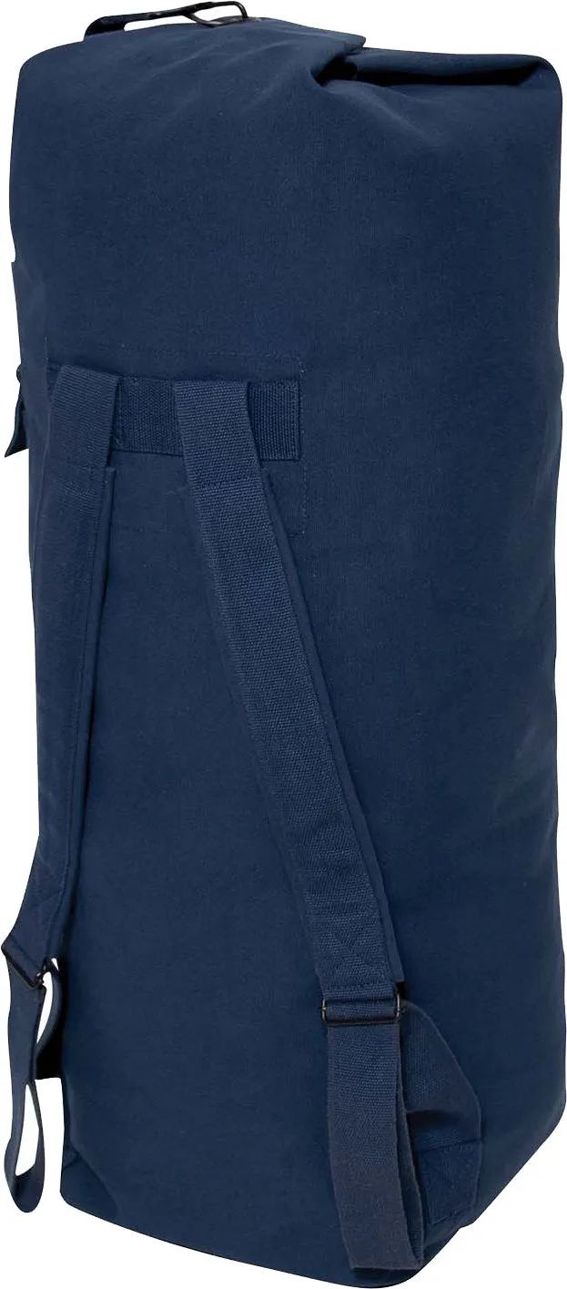 Navy Blue G.I. Style Canvas Double Strap Duffle Bag