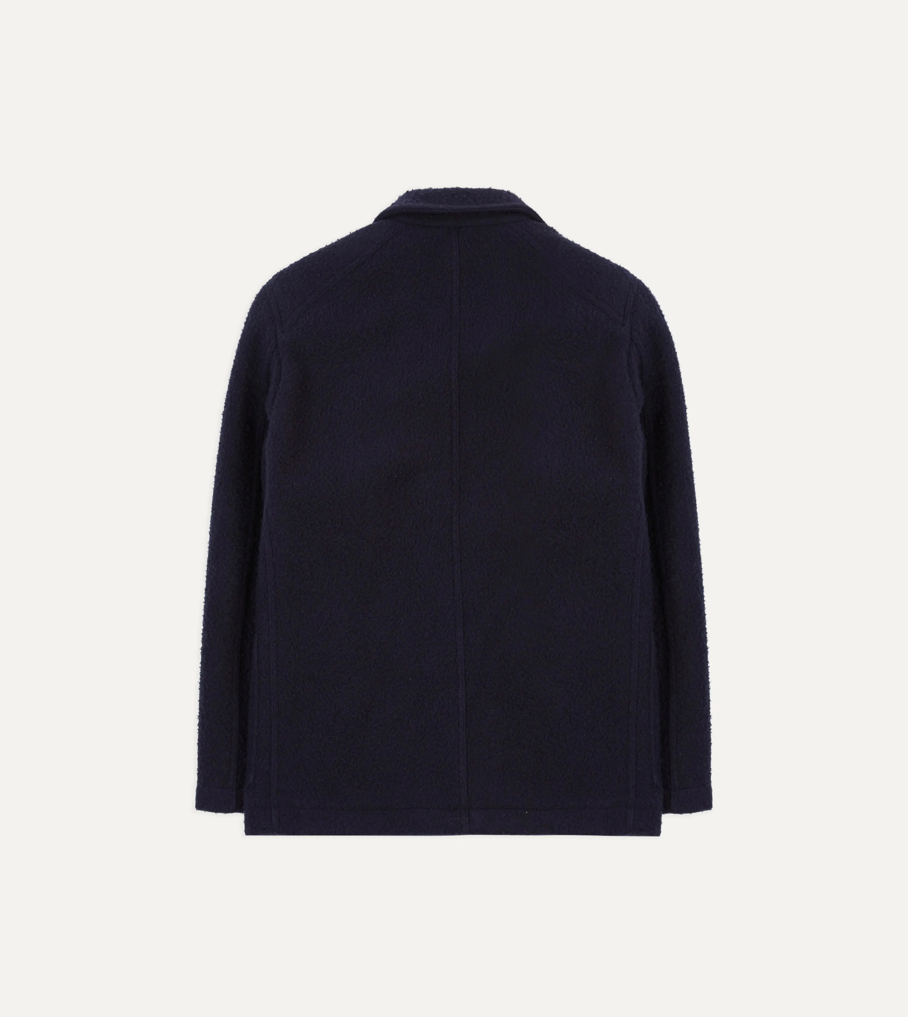 Navy Casentino Wool Short Duffle Coat