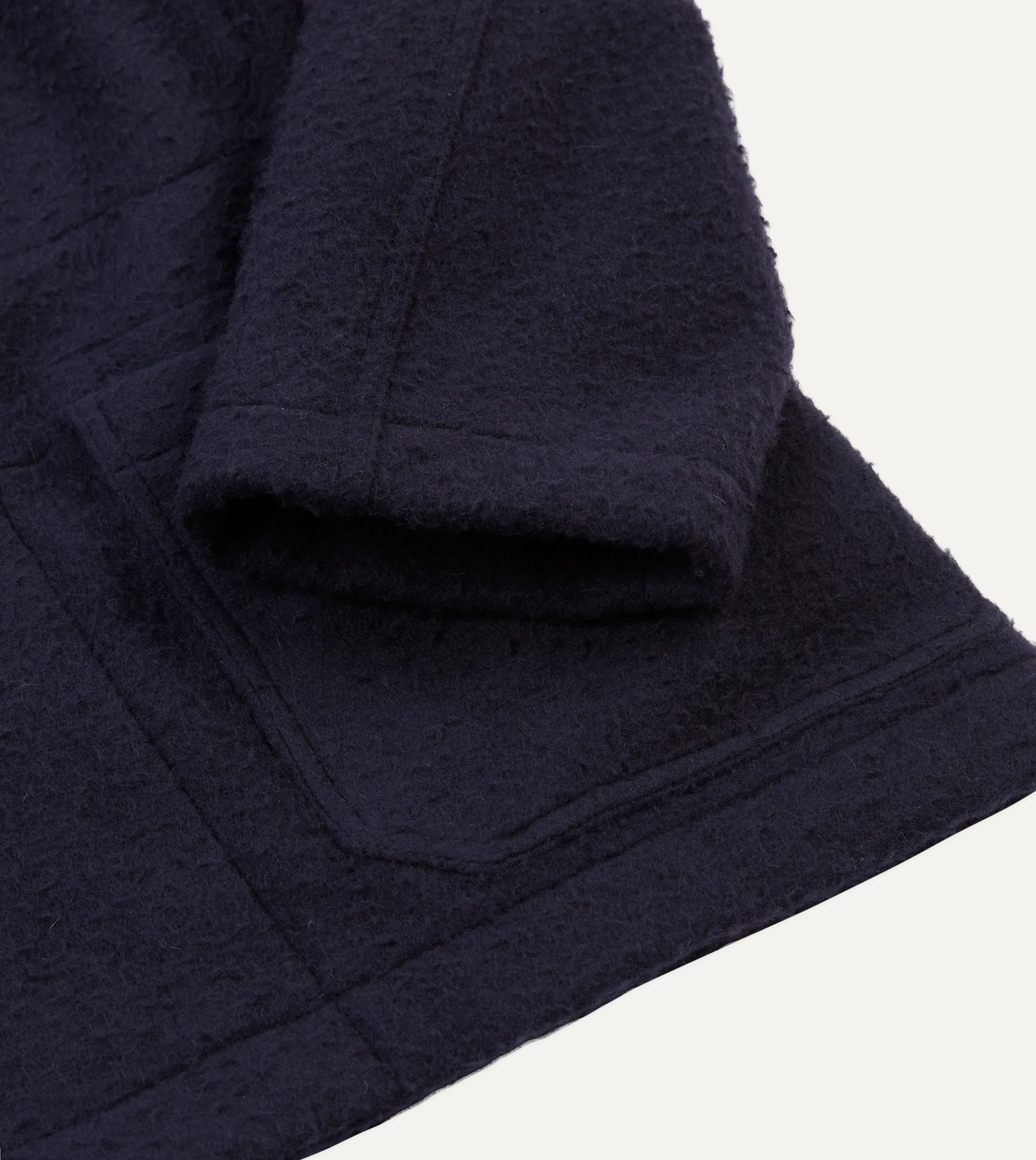 Navy Casentino Wool Short Duffle Coat