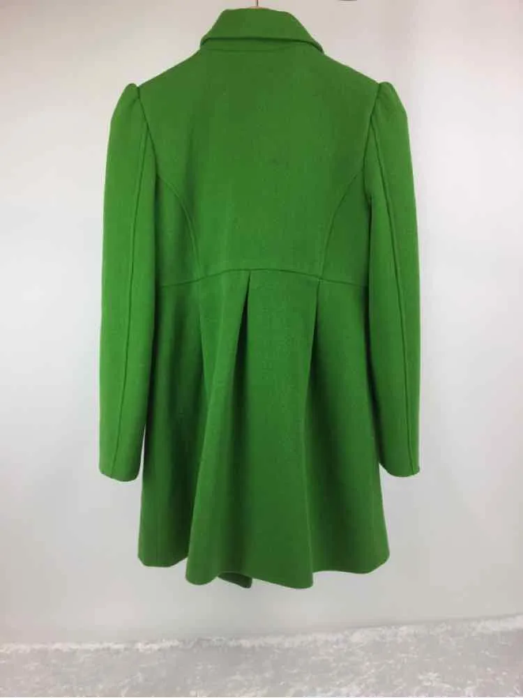 Old Navy Size S Lime Green Wool Blend Double Breasted Knee Length Coat