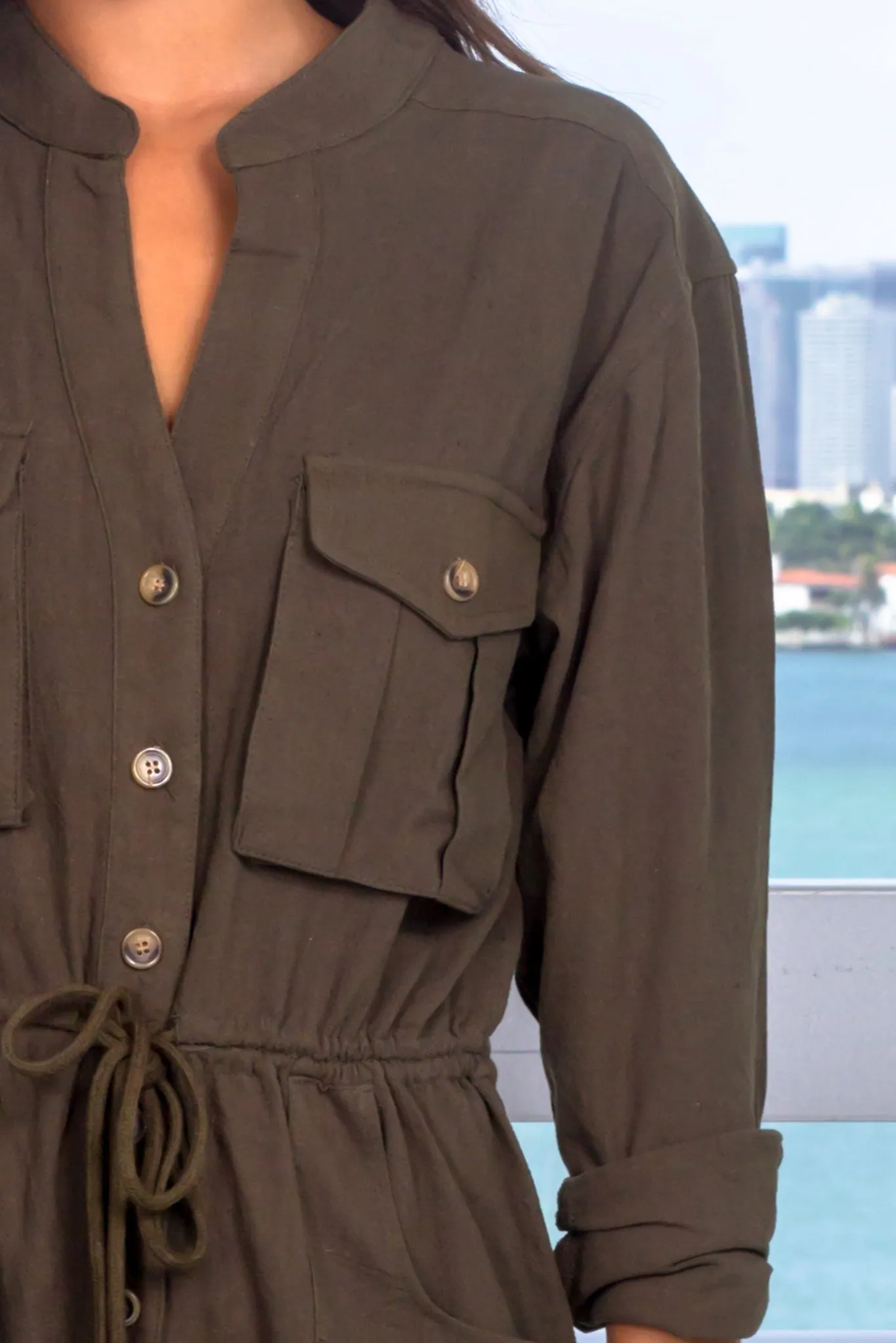 Olive Long Sleeve Jumpsuit