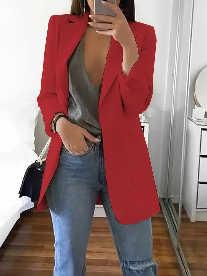 Open Front Pocket Blazer