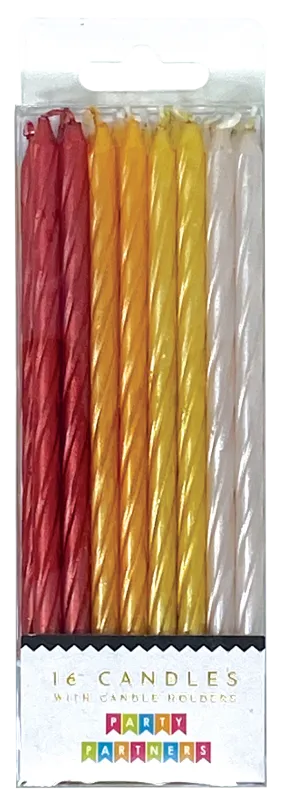 Orange/Yellow/Red Spiral Candle Set | 16ct