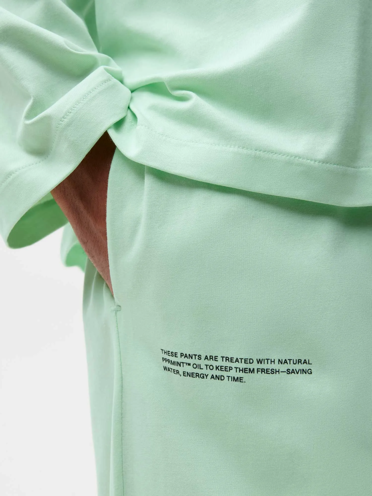 Organic Cotton Pajama Loose Track Pants—lagoon green