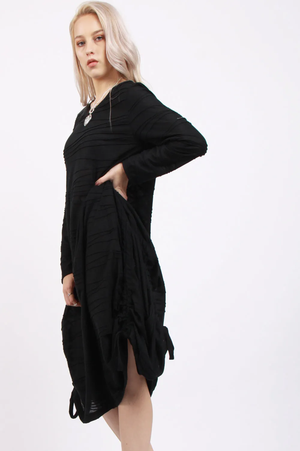 Oversized Pleated Style Classic Dress