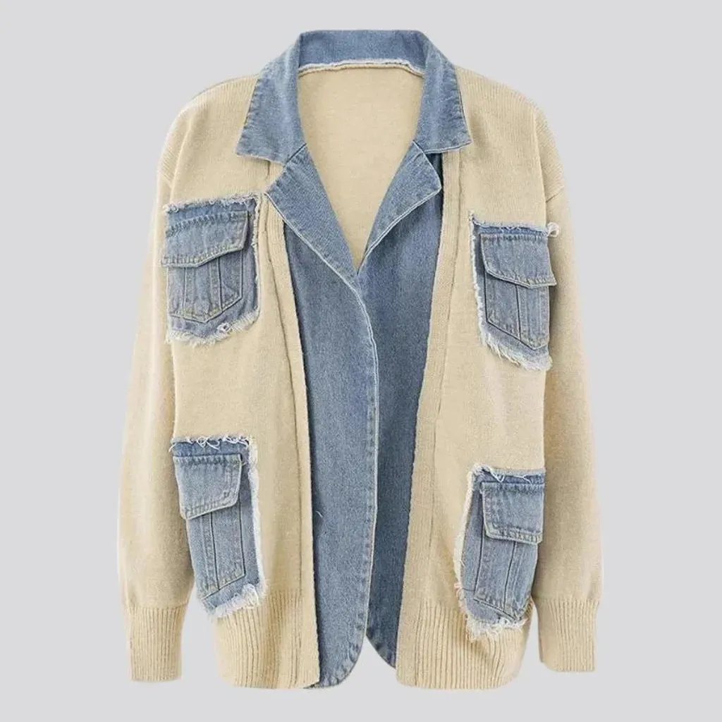 Oversized women's jean cardigan