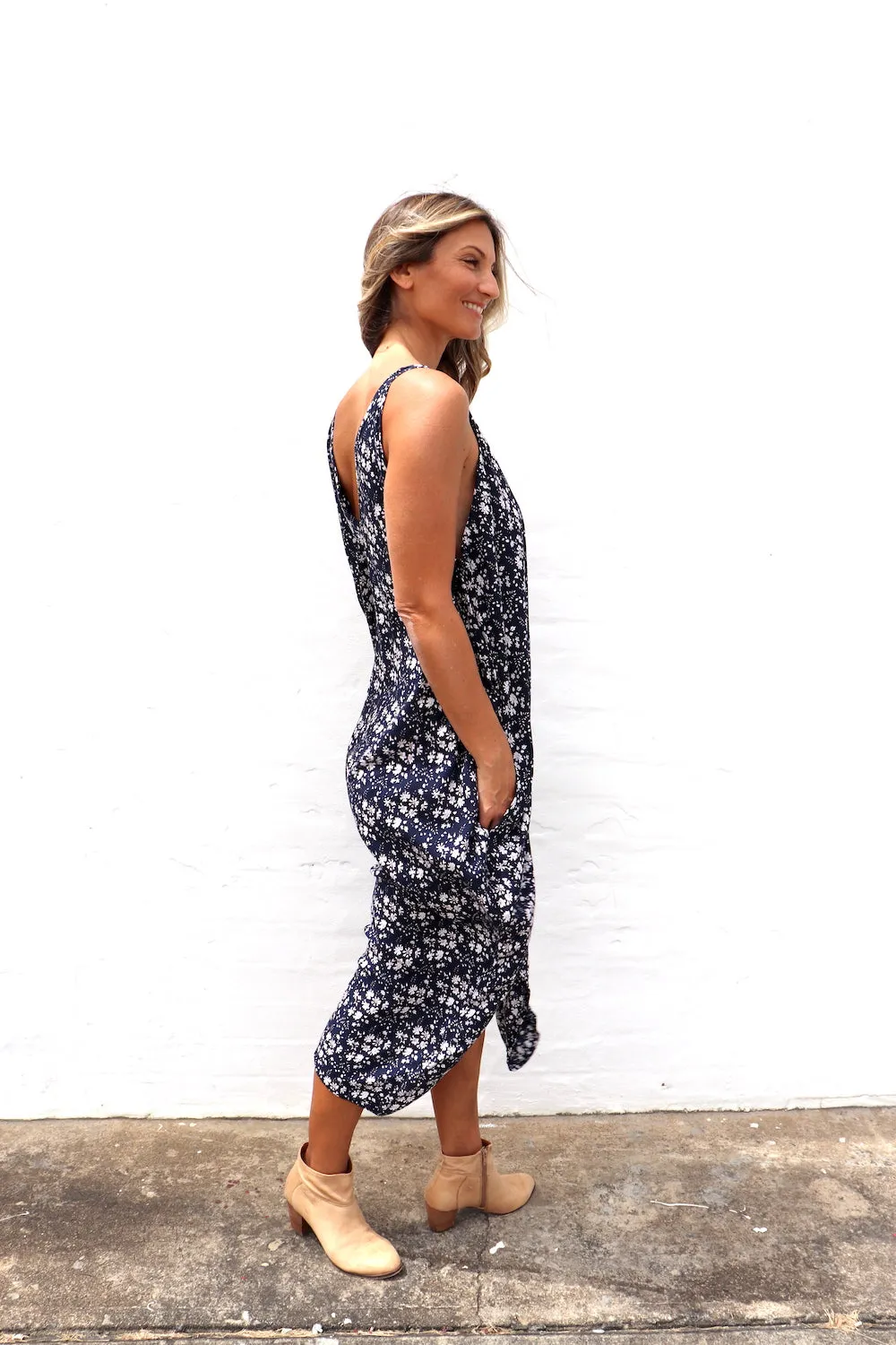 Palm Cove Dress Navy Flower