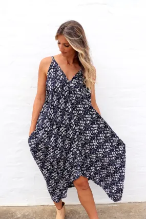 Palm Cove Dress Navy Flower