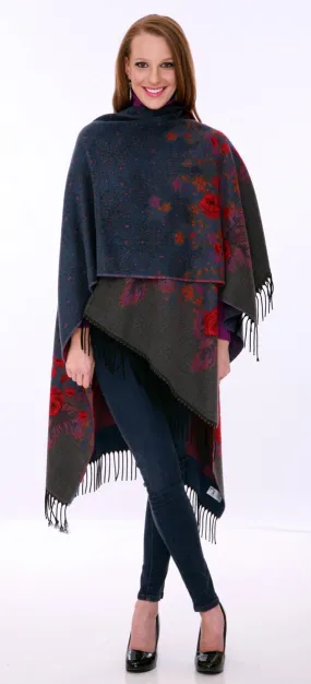 Parsley & Sage - Roses brown colored French Cape in unique geometric pattern