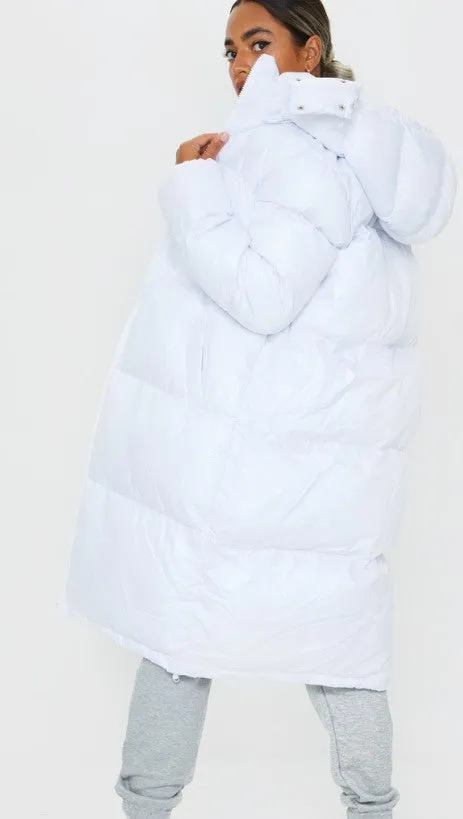 Petite White Maxi Puffer Coat