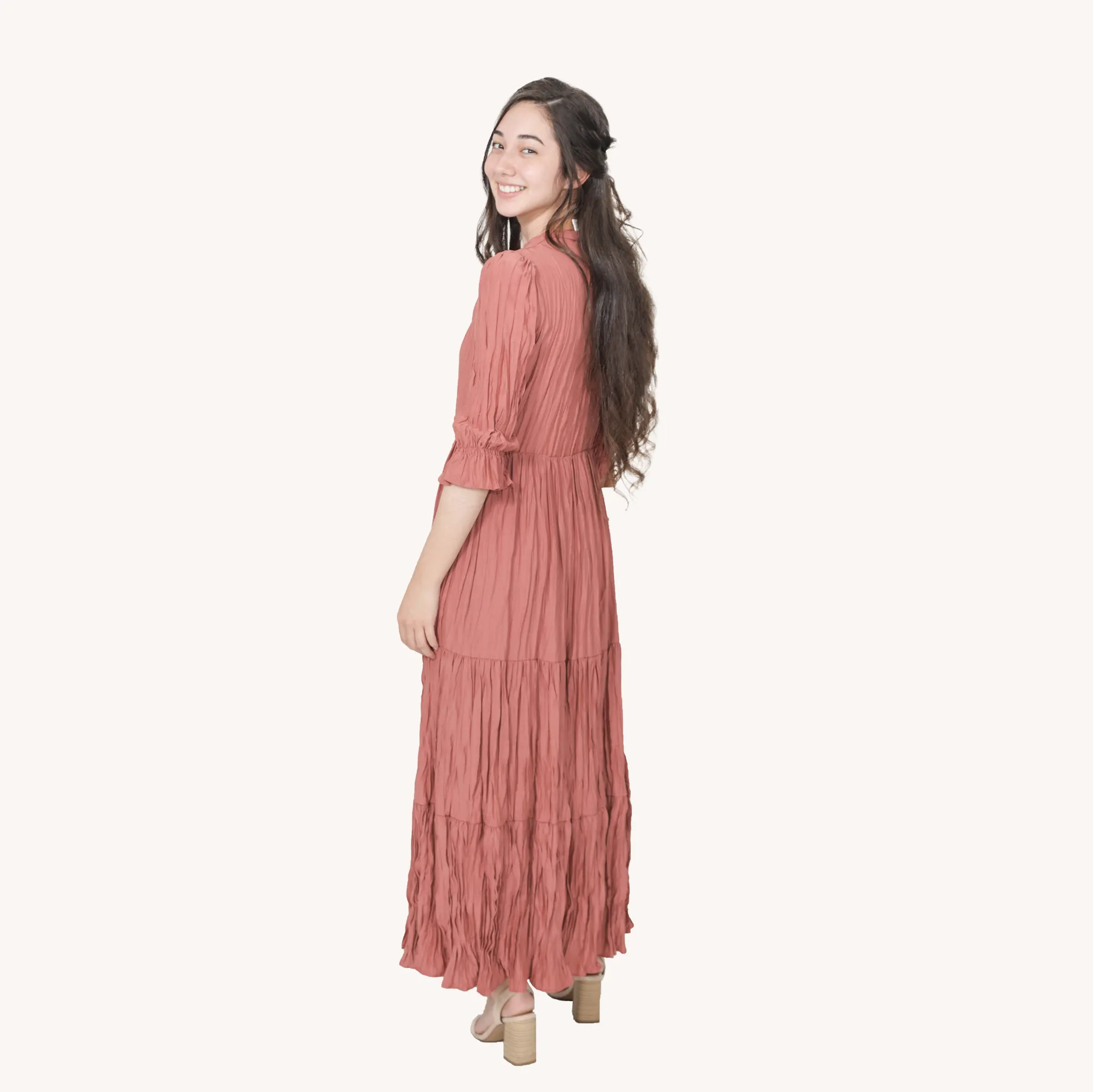 Pleated Tiered Maxi