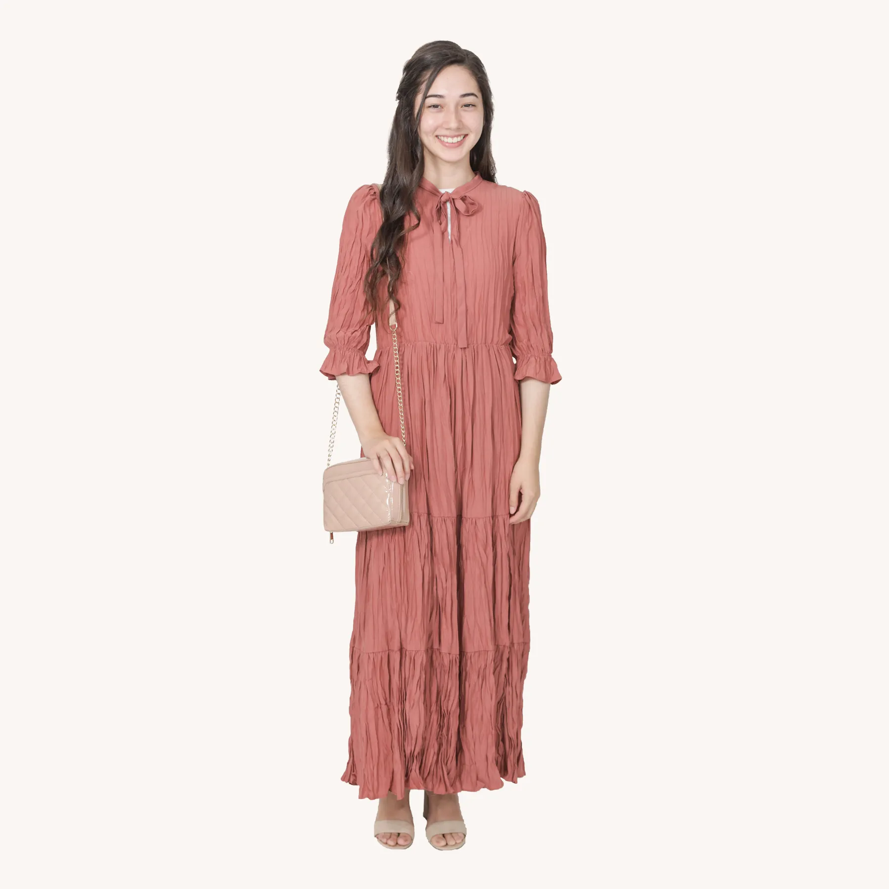 Pleated Tiered Maxi