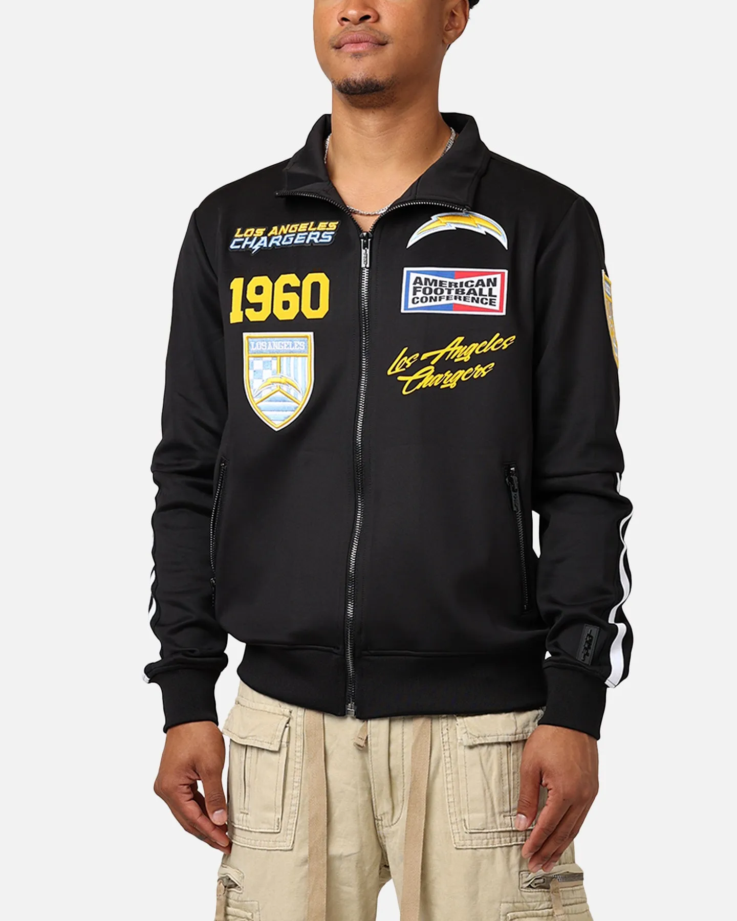 Pro Standard Los Angeles Chargers Fast Lane Track Jacket Black