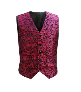 Red  Brocade Men's Waist Coat