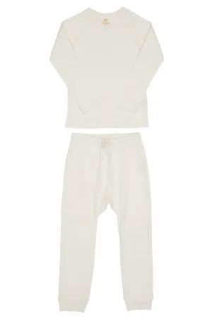 RIB JERSEY LONG JOHNS SET - CREAM